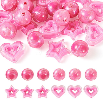 24Pcs 4 Styles Acrylic Beads Sets OACR-TA0002-84A-1
