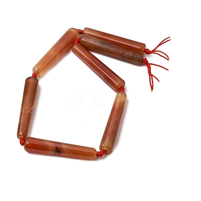 Natural Dyed & Heated Red Agate Beads Strands G-T151-A02-01A-1