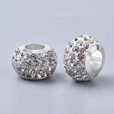 Polymer Clay Rhinestone European Beads RB-S055-16A-1