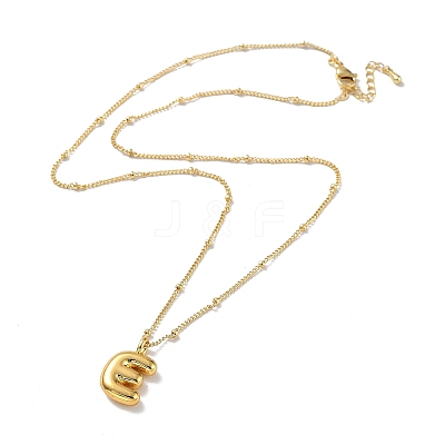 Initial Letter Brass Pendant Necklace NJEW-A015-21G-E-1