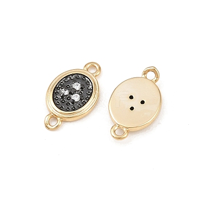 Brass Pave Clear Cubic Zirconia Connector Charms KK-L251-19G-01-1