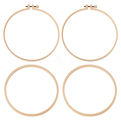 2Pcs Plastic Imitation Bamboo Cross Stitch Embroidery Hoops FIND-TADJ0001-03-1
