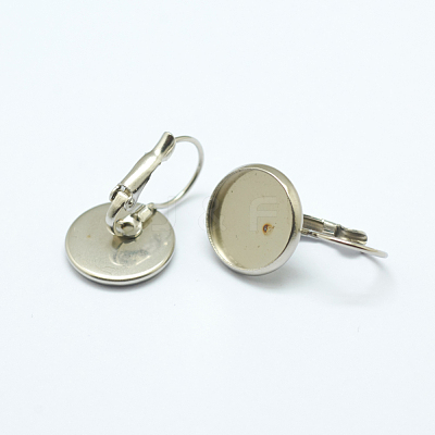 Tarnish Resistant 304 Stainless Steel Leverback Earring Settings STAS-K146-042-12mm-1