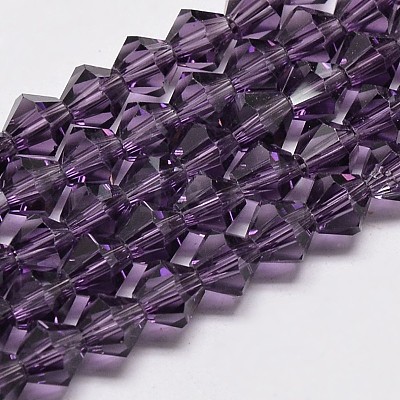 Imitate Austrian Crystal Bicone Glass Beads Strands GLAA-F029-6x6mm-04-1