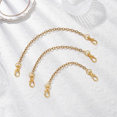 3Pcs 3 Styles 304 Stainless Steel Cable Chain Bag Extender Chains FIND-JF00158-1