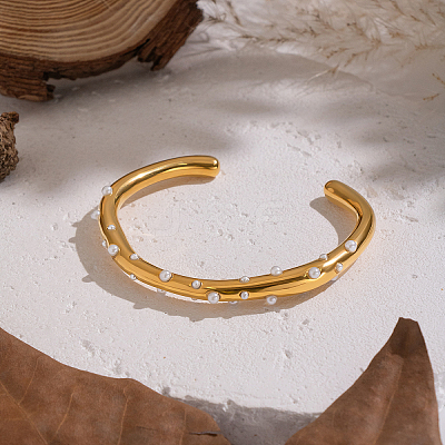 304 Stainless Steel Cuff Bangles for Women CB8538-1