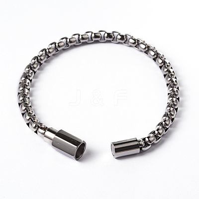 304 Stainless Steel Box Chain Bracelets BJEW-D400-05-1