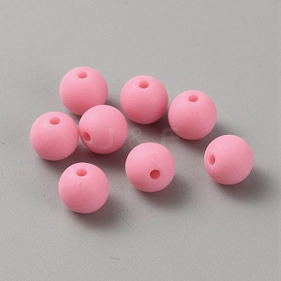 Acrylic Frosted Round Beads FACR-WH0001-06A-13-1