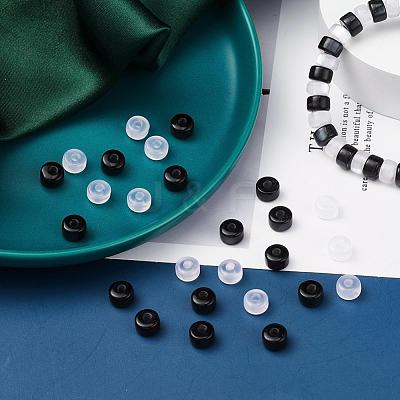 200Pcs 2 Colors Imitation Cat Eye Resin Bead Spacers RESI-YW0001-10-1