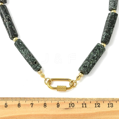 Natural Seraphinite Column Beaded Necklaces for Women NJEW-JN06228-1