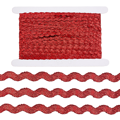 3 Rolls Polyester Wavy Fringe Trim Ribbon OCOR-GF0004-46D-1