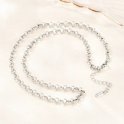 6MM 304 Stainless Steel Rolo Chain Necklaces for Men Women NJEW-H093-07C-P-1