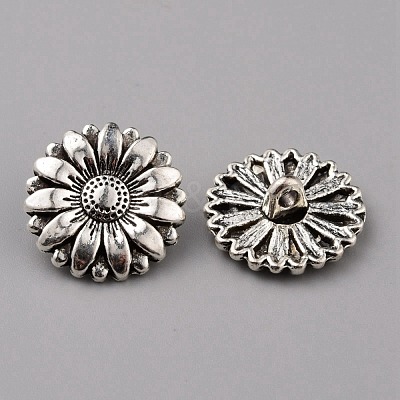 1-Hole Alloy Shank Buttons BUTT-WH0020-21-1