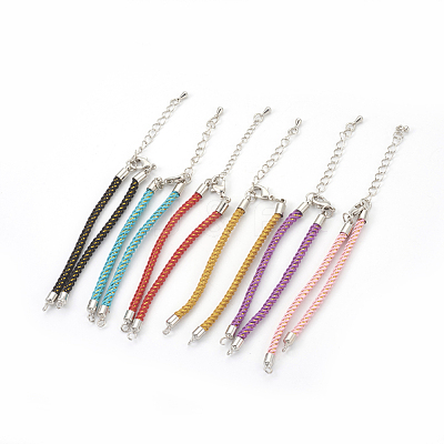 Adjustable Nylon Cord Bracelet Making MAK-F026-B-P-1