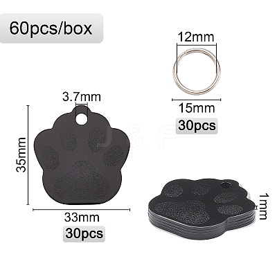 60Pcs 2 Style Aluminum Alloy Pendants ALUM-BC0001-63B-1