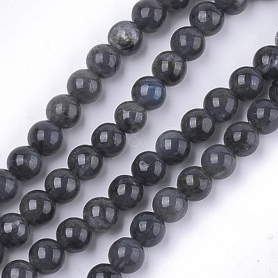 Natural Black Labradorite Beads Strands X-G-S333-6mm-021A-1