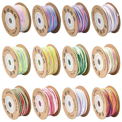 4 Rolls 4 Colors Segment Dyed Macrame Cotton Cord OCOR-YW0001-27A-1