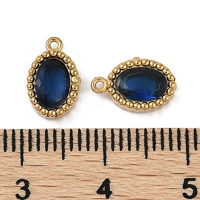 Ion Plating(IP) 304 Stainless Steel Micro Pave Cubic Zirconia Charms STAS-K256-19G-10-1