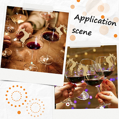 Deer Shape Plastic Wine Glass Charms AJEW-SC0001-63B-1