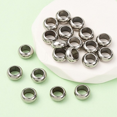 Tarnish Resistant Rondelle 304 Stainless Steel Beads STAS-N020-01-10mm-1
