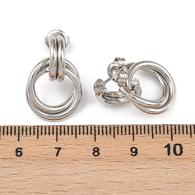 304 Stainless Steel Twist Ring Stud Earrings EJEW-P324-05P-1