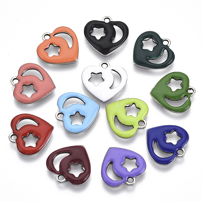 201 Stainless Steel Enamel Charms X-STAS-N088-13-1