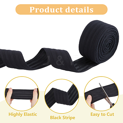 9.4 Yards Flat Polyester Elastic Cord/Band EC-HS0001-01B-1