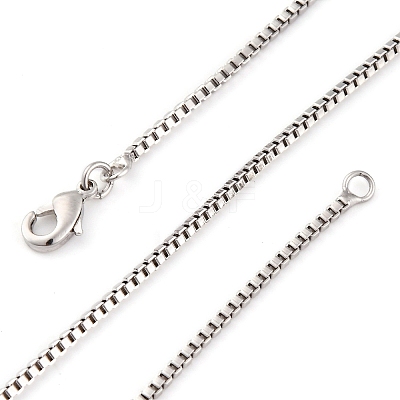 1.5mm Rack Plating Brass Box Chain Necklaces for Women Men MAK-L044-30P-1
