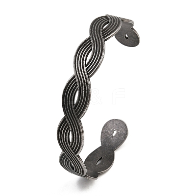 316 Surgical Stainless Steel Braided Wave Cuff Bangles BJEW-C125-02AS-1