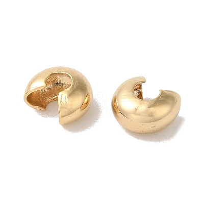Brass Crimp Bead Cover KK-K383-07D-G-1