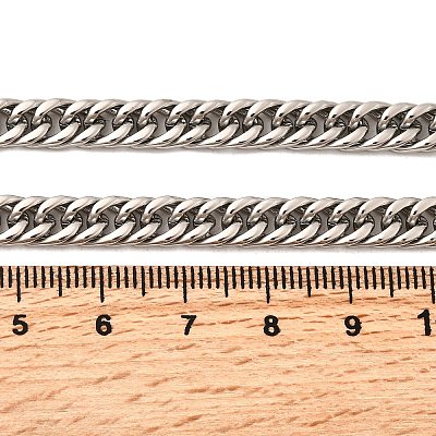 6MM 304 Stainless Steel Cuban Link Chain Necklaces for Men NJEW-B134-08B-P-1