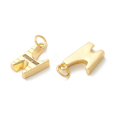 Rack Plating Eco-friendly Brass Micro Pave Clear Cubic Zirconia Charms KK-D072-01G-N-NR-1