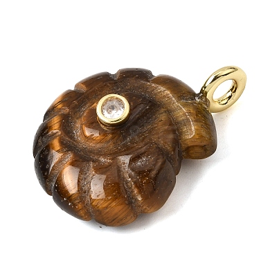 Natural Tiger Eye Carved Pendants G-C282-01O-1