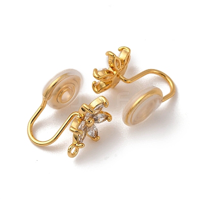 Brass Micro Pave Cubic Zirconia Ear Cuff Findings KK-F898-19D-G-1