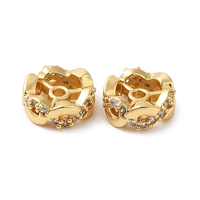 Rack Plating Brass Cubic Zirconia Beads KK-K349-04G-1