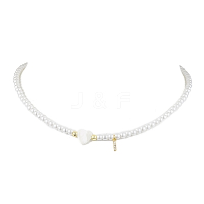 Brass Micro Pave Grade AAA Cubic Zirconia Letter Pendant Necklaces NJEW-JN04771-09-1