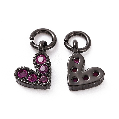 Brass Micro Pave Cubic Zirconia Charms RB-I078-66B-01-NR-1
