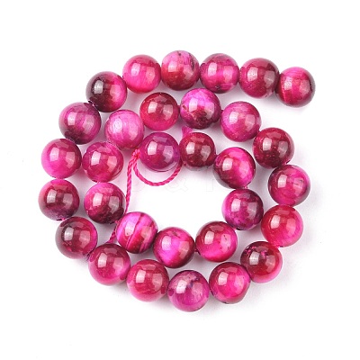 Natural Rose Tiger Eye Beads Strands G-G099-6mm-12-1