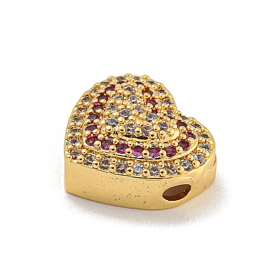 Rack Plating Brass Micro Pave Cubic Zirconia Beads KK-C074-66G-01-1