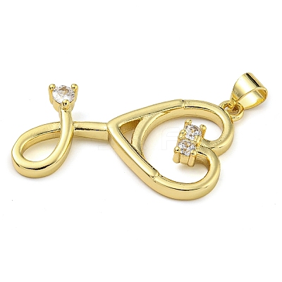 Rack Plating Brass Micro Pave Cubic Zirconia Pendants KK-Z063-40A-G-1