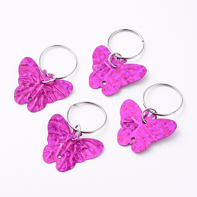 Plastic Paillette/Sequin Hair Braid Rings Pendants KEYC-TAC0001-02B-1