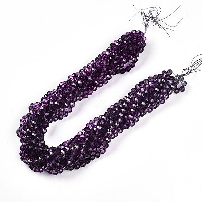 Baking Paint Transparent Glass Beads Strands DGLA-A035-T8mm-A09-1