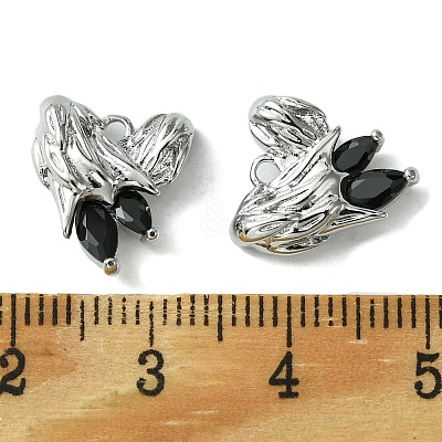 Brass Heart Charms KK-D092-02P-01-1