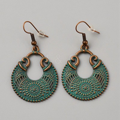 Ethnic Style Alloy Geometric Dangle Earrings with Iron Pins for Women EJEW-WH0047-90C-1