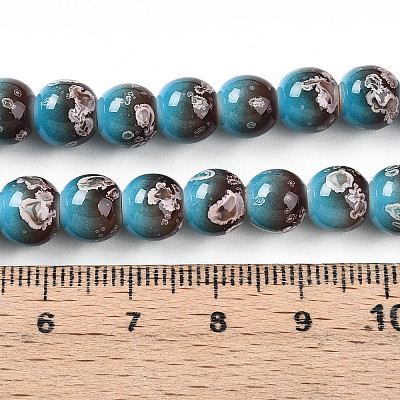 Baking Paint Glass Beads Strands DGLA-N008-8mm-07-1
