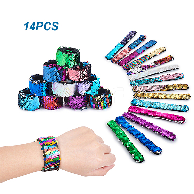 Mermaid Slap Bracelets BJEW-TA0003-01-1