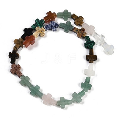Natural & Synthetic Mixed Gemstone Beads Strands G-I369-A26-02-1
