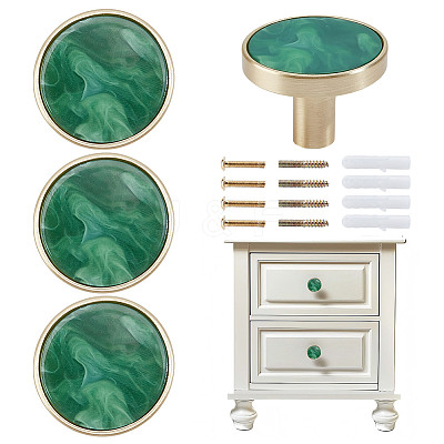 4 Bags Round Zinc Alloy Acrylic Drawer Pull Handles FIND-DR0001-85A-1