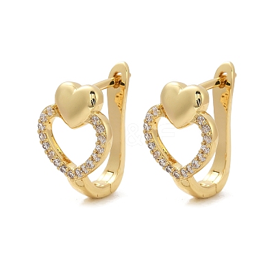 Brass Micro Pave Clear Cubic Zirconia Clip-on Earrings EJEW-F895-22B-G-1