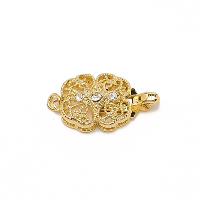 Brass Rhinestone Box Clasps KK-WH0045-05G-1